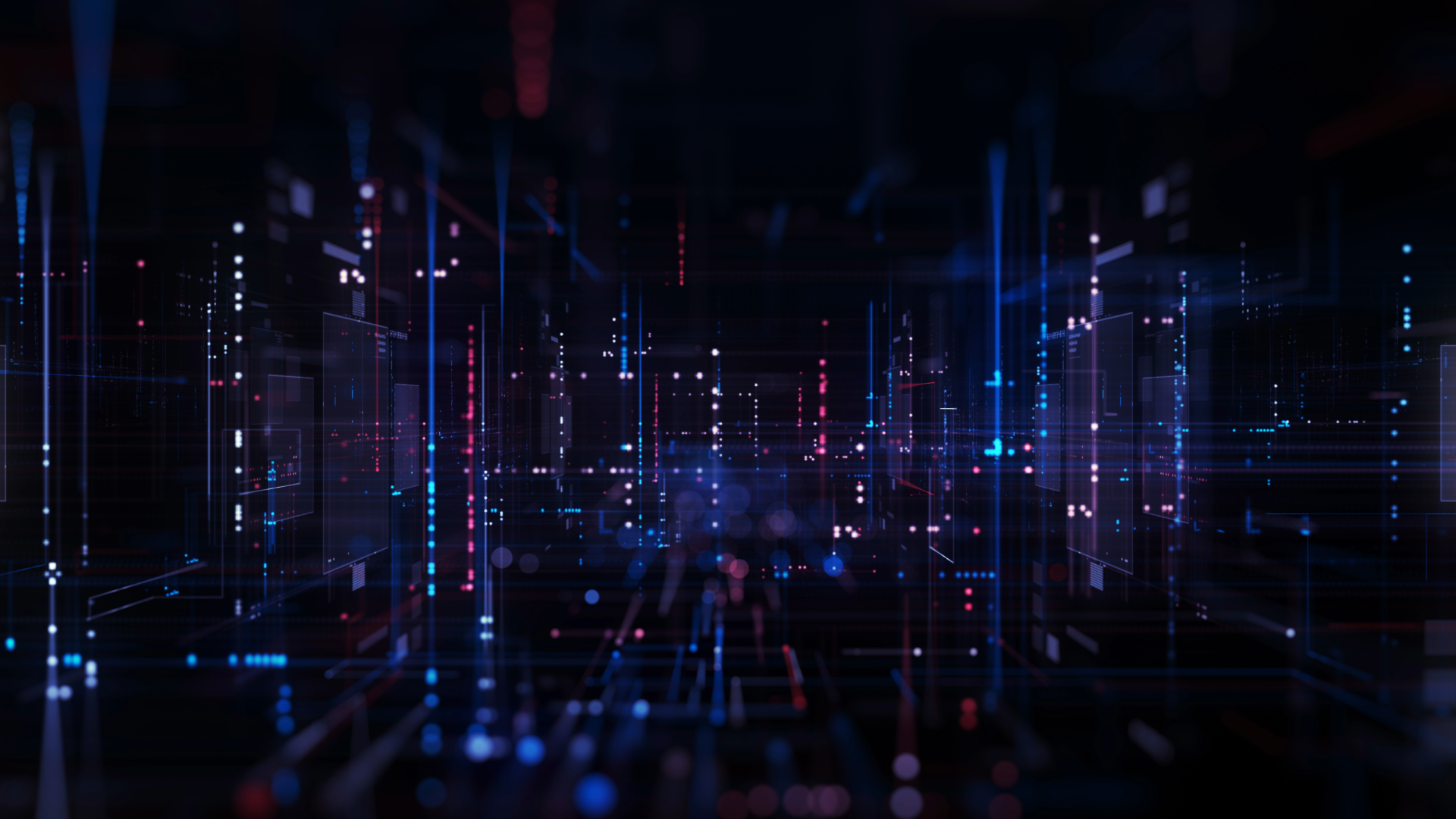 abstract data lines in red and blue